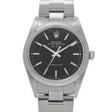 USED ROLEX Air King 14000M Black Case Size 34×34mm Men's Watch #321314