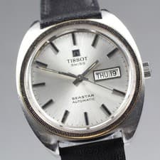 Near MINT TISSOT Seastar 46641-1 Silver Serviced Auto 37mm Men's Watch 1974