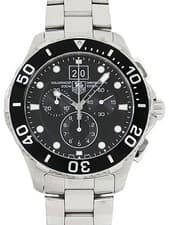 TAG Heuer Aquaracer Chronograph CAN1010.BA0821 43mm Black Dial Stainless #T381