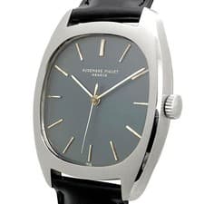 AUDEMARS PIGUET 5369 Manual Blue Dial Tonneau Stainless Steel Leather Mens
