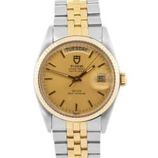 Tudor Prince Date-Day CHAMPAGNE Stainless Gold JUBILEE 94613 35mm Automatic