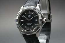 【NEAR MINT】 TAG HEUER Aqua Racer WAP1110 Date black Dial Quartz Men's Watch