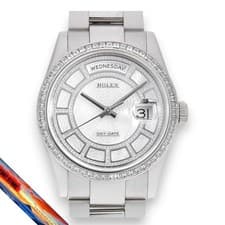 Rolex DayDate 118399BR White Gold Men's Watch Gold Bracelet