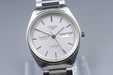 Near MINT Longines Admiral Fiver Star L7.634.4 Day Date Silver Auto Men's Watch