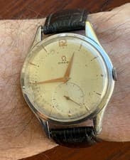 JUMBO SWISS OMEGA  2505 MANUAL WIND STEEL WATCH VINTAGE