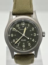 Hamilton Khaki Hand Winding Watch Mens 9415A Green Dial 32mm wrist 18cm