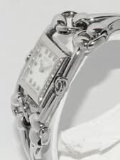 GUCCI Signoria 116.5 12P Diamond Silver Qz Ladies Watch 2.9cm Wrist 16cm