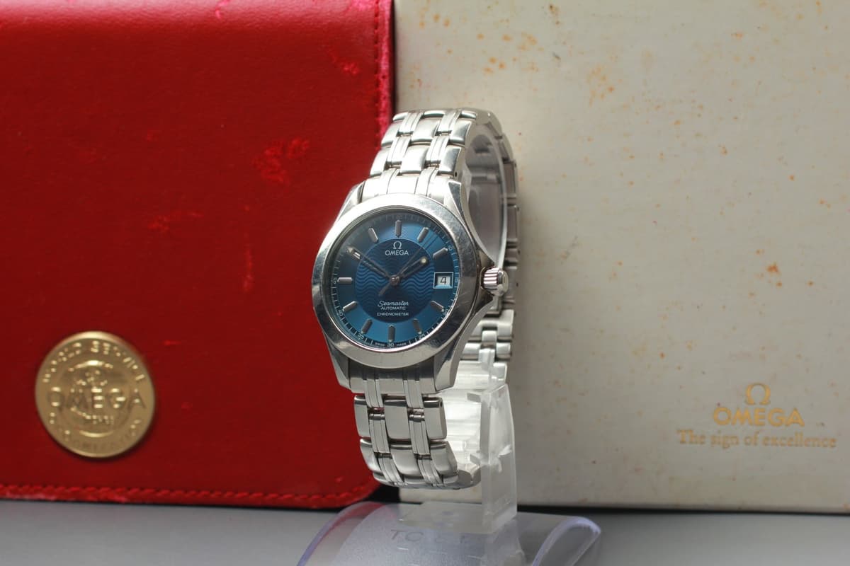 1999【Exc+5 w/ Box】OMEGA Seamaster 2501. 81 Navy Blue Date Automatic Men's Watch