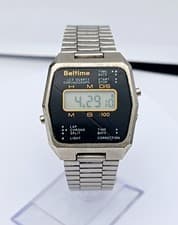 Beltime LCD Quartz Chronograph Mens Vintage Digital Watch