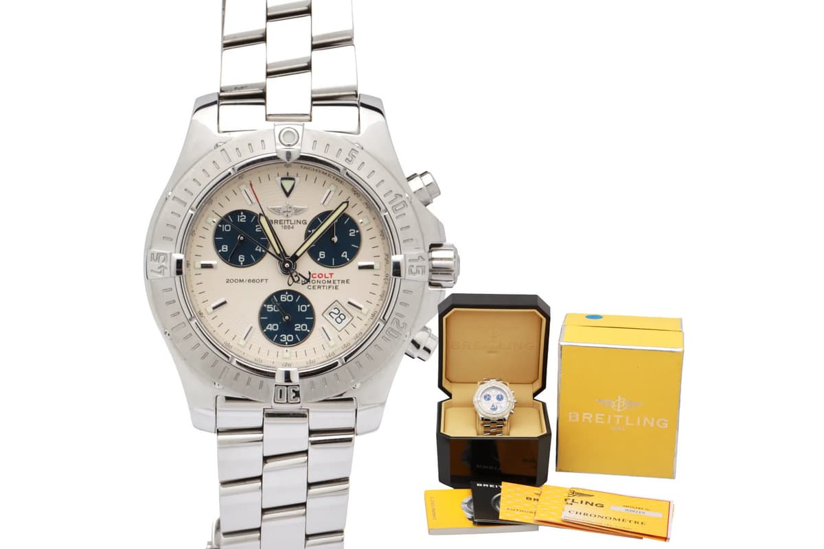 Breitling Colt Chronograph A73380 Stainless Steel 41mm Watch (Box&Papers) 2005