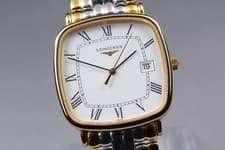 [Near MINT] Longines Grand Classic L4.761.2 Date Roman White 31mm QZ Men's Watch
