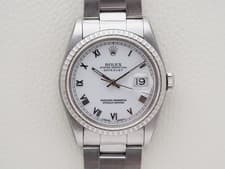 Rolex Datejust 16220 White Roman Numeral Dial 78360 Bracelet 1993