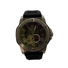 Bulova Automatic Wristwatch Analog Rubber Black 98A332 Water Resistant 50m