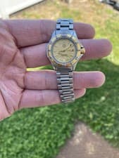 Vintage TAG Heuer Professional 200 995.408A Quartz Gold Dial 28mm Womens Watch