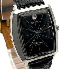 SEIKO 6222-5010 SkyLiner Manual Wind Watch Black Dial Used Authentic From Japan