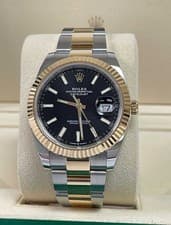Rolex Datejust 41 SS/18K Yellow Gold Black 126333 Oyster