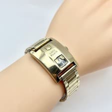 Vintage Lord Elgin "Chevron" Jump Hour Direct Read 14K GF Manual Wind Watch