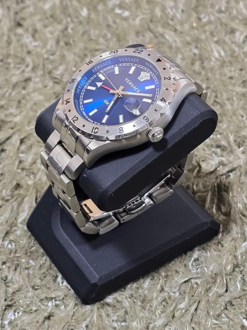 VERSACE Hellenium GMT V11010015 Blue Dial Medusa Men's Watch Quartz