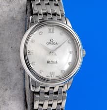 Ladies Omega Deville Prestige SS Watch - 27MM - MOP Diamond Dial