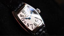 FRANCK MULLER Geneve 2502QZ Quartz Watch Silver Dial SS Leather Ladies w/Box