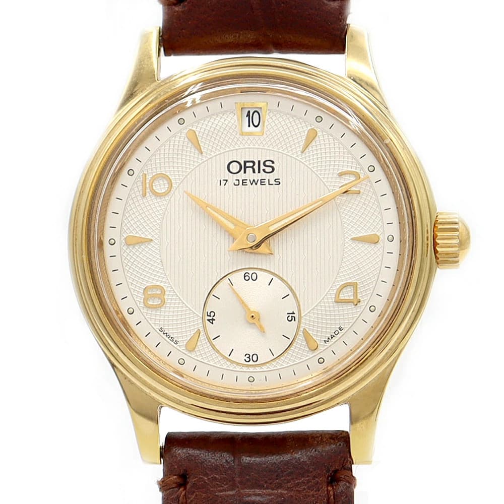 ORIS 7459 26 Manual Wind Watch Silver Dial Small Seconds Gold Tone