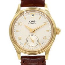 ORIS 7459 26 Manual Wind Watch Silver Dial Small Seconds Gold Tone