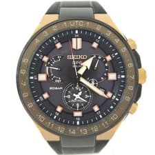 SEIKO Men s Watch Astron Solar Radio Titanium Ceramic Rubber Black Dial SBXB170