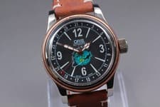 [Near MINT] ORIS Wings Around the World II 0244/2000 Gold Men's Automatic Watch