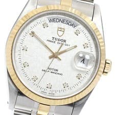 TUDOR Prince Date Day 76213 YG2 tone 10P diamond Automatic Men's Watch_916492