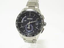 Seiko Brightz Solar Radio Men s Watch World Time Titanium Silver SAGA179 8B54