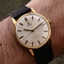Omega Geneve 135.011 Cal 601 17 Jewels Manual Wind Gold Vintage Watch 1960s