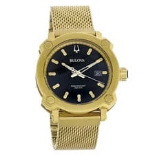 Bulova Precisionist Grammy Special Edition Gold Plated Steel Quartz Watch 97B163