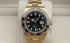Rolex 40mm GMT Master II 18K Yellow Gold Black Dial Men's Watch 116718