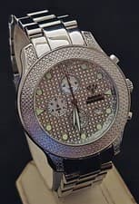 Men's Aquamaster Genuine Diamonds  Chronograph Quartz Watch.FREE  SHIPPING.