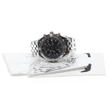 BREITLING CHRONOMAT A13048 39mm SS Black Dial Automatic Chronograph Date #C446