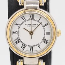 Used Burberry London 11500L 50348 QZ White Dial Ladies Watch 2000000 NSK KUT