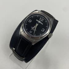 Bell & Ross BR201S Pilot Style Automatic Watch Rare Black Dial 34mm 100M Date