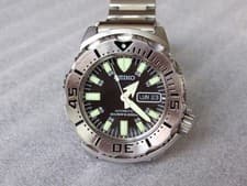 Seiko Black Monster Wristwatch Used Tested From Japan