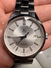 TAG Heuer Carrera Calibre 5 WV211A Automatic Silver Dial 39mm Men's Watch