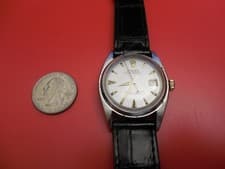 GENUINE ROLEX 50'S ANTIQUE SOLID STEEL 35MM OYSTER 6075 OVATTONE AUTOMATIC DATE