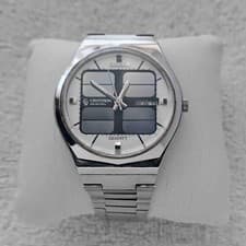 Citizen Chronotron Solarcell Wristwatch Vintage Stainless Silver Quartz