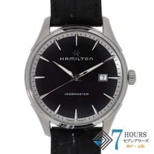 Hamilton Jazzmaster H324510 Men's Black Stainless Steel Croco Leather Watch Used