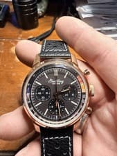 Breitling 41mm Top Time B01 Rose Gold Leather Strap Men's Watch RB0176