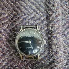 Seiko Unique Black Vintage Hand-wound Watch Used Tested From Japan