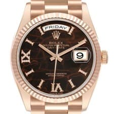 Rolex President Day-Date Rose Gold Eisenkiesel Dial Mens Watch 128235 Box Card