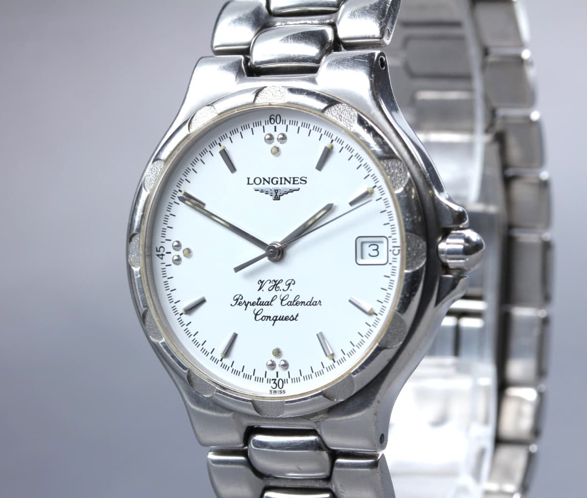 Vintage [NEAR MINT] Longines L1.627.4 V.H.P. Conquest Perpetual Quartz Men Watch