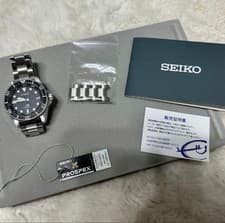 Seiko Prospex SBDJ063 Diver Scuba Black Watch Solar Silver Analog pre-owned