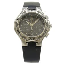 TAG Heuer Kirium Black Carbon Dial Chronograph Rubber Belt Titanium Men's QZ