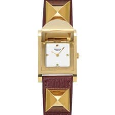 Used HERMES ME1.201 White Ladies Watch from JAPAN