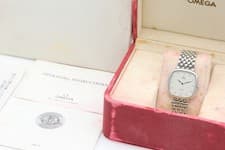 1995 [Near MINT w/ Box] Omega De Ville Cal.1378 Silver Square Quartz Men's Watch